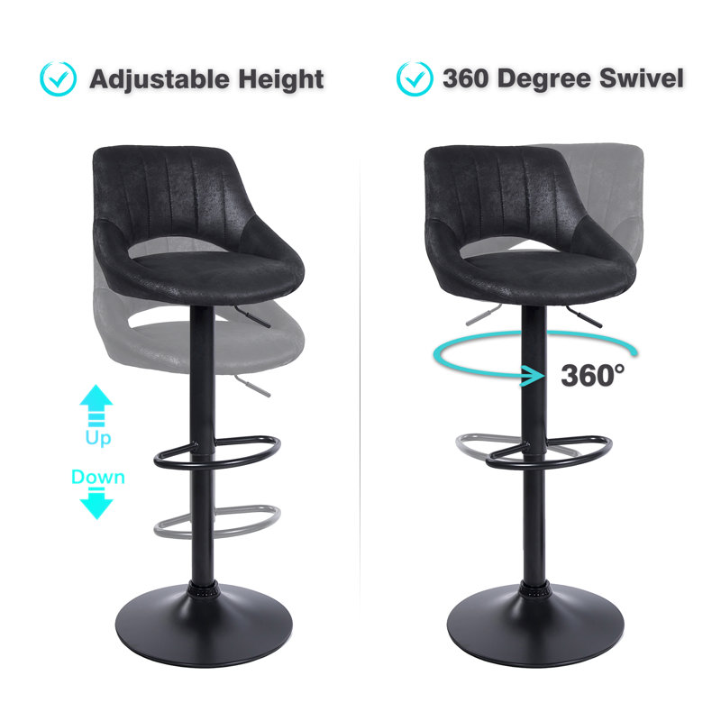 Foundry Select Newville Swivel Adjustable Height Stool & Reviews Wayfair